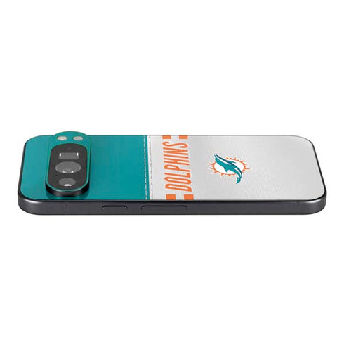NFL Miami Dolphins White Striped Pixel 9 Pro XL Skin